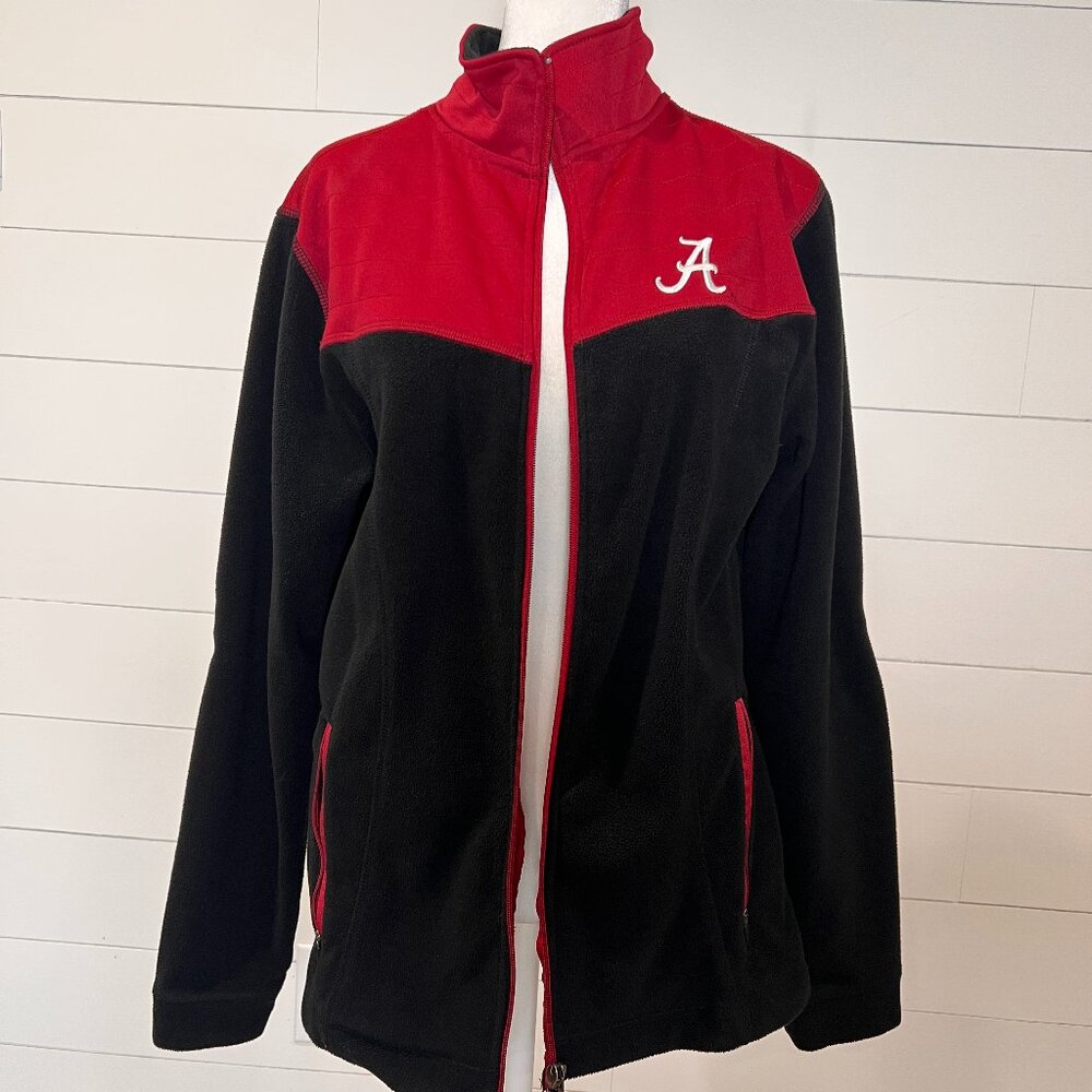 Colosseum Alabama Black and Crimson Fleece Jacket Size L